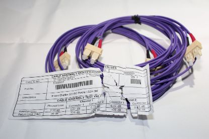 Picture of RS PRO LC TO LC DUPLEX MULTI MODE OM3 FIBRE OPTIC CABLE, 50/125µM, PURPLE, 5M