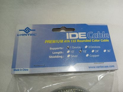 Picture of NOS PREMIUM IDE CABLE ROUNDED ATA 133 FOR 1 DEVICE 18 INCH LONG