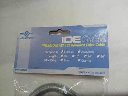 Picture of NOS PREMIUM IDE CABLE ROUNDED ATA 133 FOR 1 DEVICE 24 INCH LONG