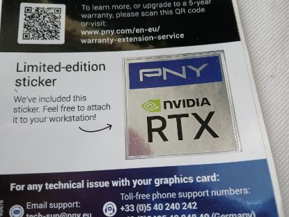 Picture of NOS GENUINE PNY NVIDIA RTX LIMITED EDITION METAL FILM STICKER