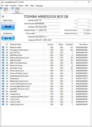 Picture of 80GB SATA 2.5" 2.5 INCH 9.5MM HARD DRIVE HDD WORKING NO BADS
