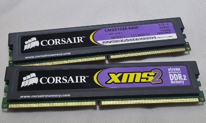 Picture of DDR2 2x1GB Corsair CM2X1024-6400 DDR2-800 PC2-6400 2GB Memory Kit