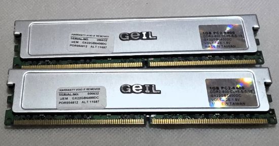 Picture of GeIL GX22GB6400DC 2GB (2×1GB) DDR2-800 Memory Kit