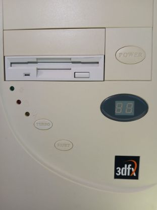 Picture of BLACK 3DFX PC RETRO STICKER BADGE HAND FINISHED MATTE