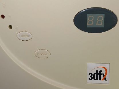 Picture of WHITE 3DFX PC RETRO STICKER BADGE HAND FINISHED MATTE
