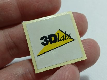Picture of WHITE 3Dlabs PC RETRO STICKER BADGE HAND FINISHED MATTE