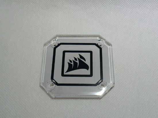 Picture of CORSAIR ICUE H100I H115I H150I ELITE CAPELLIX BLOCK COVER PLATE PUMP CAP WHITE