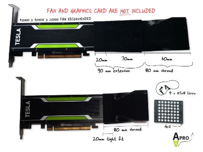 Picture of AAPRO - NVIDIA TESLA M4 P4 T4 SHROUD MADE FROM PETG FITS 40MM FANS