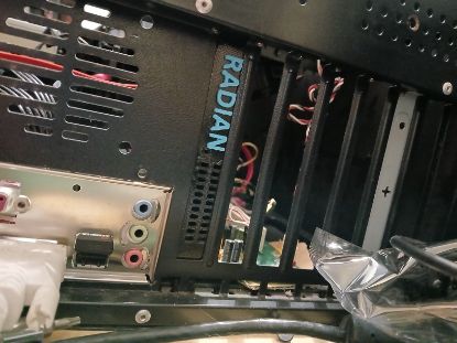 Picture of BLACK PETG HIGH PROFILE BRACKET FOR RADIAN RMS-200 RMS-300 CARD