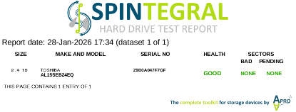 Picture of SAS 2.4TB 2.5" 10k RPM 12gbps TOSHIBA AL15SEB24EQ 2.5 INCH HARD DRIVE HDD
