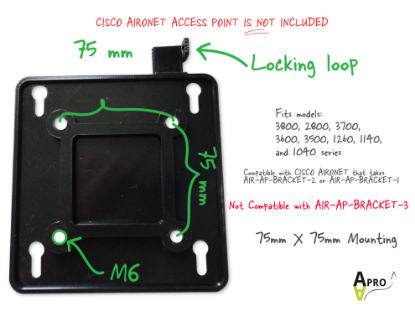 Picture of AAPRO - WALL MOUNT FOR CISCO AIRONET ACCESS POINTS 3800 2800 3700 3600 3500