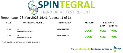 Picture of SAS 1.8TB 2.5" 10k RPM 12gbps HP EG001800JWJNL 2.5 INCH HARD DRIVE HDD