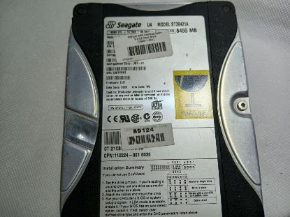 Picture of IDE 8.4GB 3.5" SEAGATE ST38421A 3.5 INCH HARD DRIVE HDD