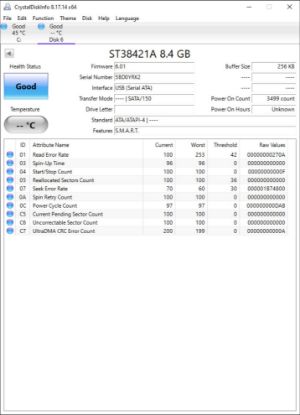 Picture of IDE 8.4GB 3.5" SEAGATE ST38421A 3.5 INCH HARD DRIVE HDD