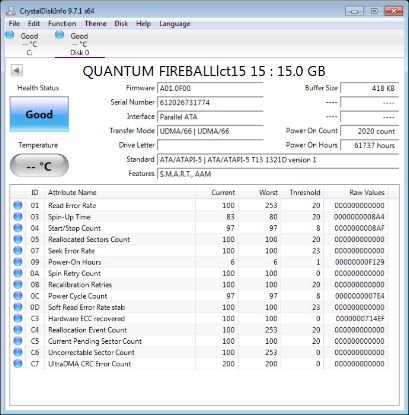 Picture of IDE 15GB 3.5" QUANTUM FIREBALL LCT 15GB 3.5 INCH HARD DRIVE HDD