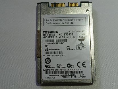 Picture of micro SATA 16PIN 120GB 1.8" TOSHIBA MK1233GSG 1.8 INCH HARD DRIVE HDD