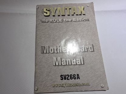 Picture of SYNTAX SV266A MOTHERBOARD USER MANUAL INSTALLATION GUIDE BOOKLET